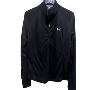 Under Armour Women's Heatgear Quarter Zip‎ Active Top Black Size XL NWOT